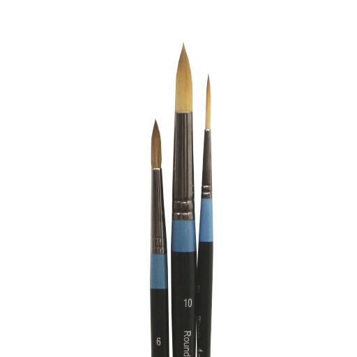 DALER ROWNEY AQUAFINE SET OF 3 BRUSHES SHORT HANDLE SERIES 301