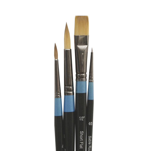 DALER ROWNEY AQUAFINE SET 4 OF BRUSHES SHORT HANDLE SERIES 401