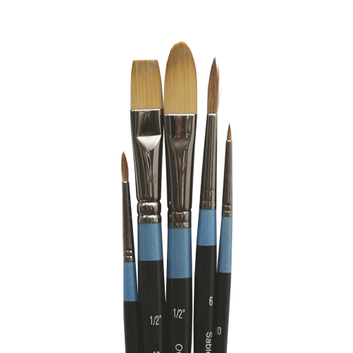 DALER ROWNEY AQUAFINE SET 5 OF BRUSHES SHORT HANDLE SERIES 501