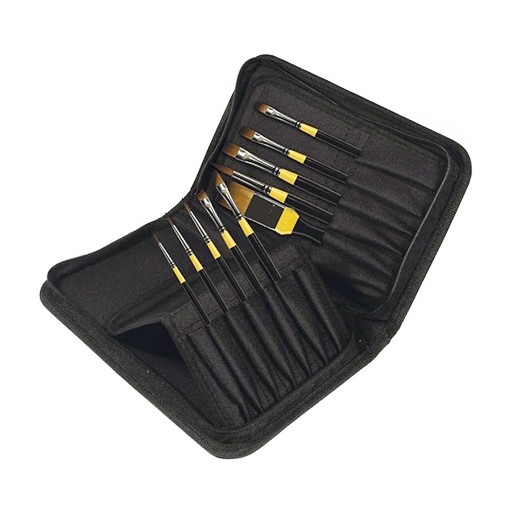 DALER ROWNEY SYSTEM 3 CLASSIC SET - ETUI MIT 10 SYNTHETIK-PINSELN FÜR ÖL- UND ACRYLFARBEN