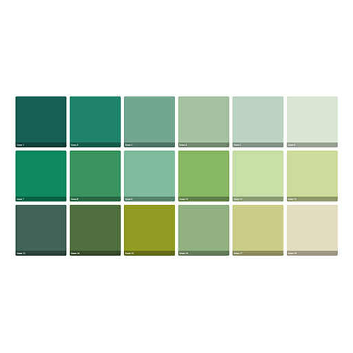 UNISON SOFT PASTELS GREEN COLOURS 1 TO 18 SET - CARDBOARD BOX 18 STICKS