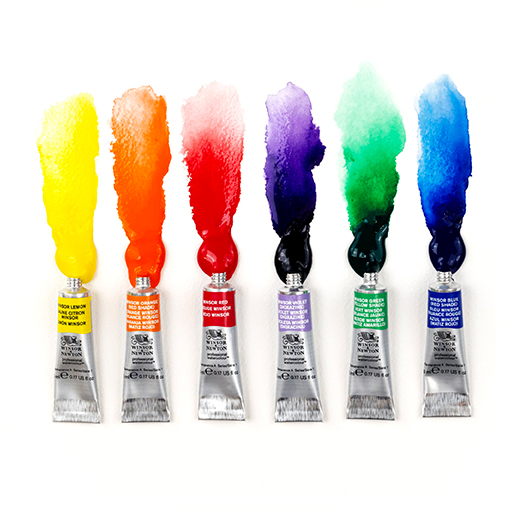 WINSOR & NEWTON PROFESSIONAL WATERCOLOUR AQUARELLFARBEN-SET 6 X 5 ML TUBEN - WINSOR FARBEN