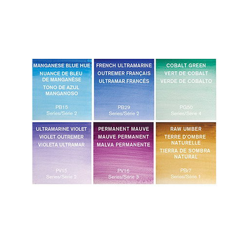 WINSOR & NEWTON PROFESSIONAL WATERCOLOUR SET OF 6 X 5 ML TUBES GRANULATING WATERCOLOURS