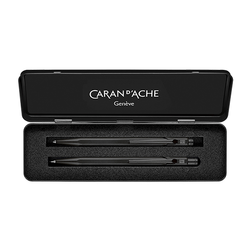 CARAN D'ACHE WRITING SET 849 BLACK CODE BALLPOINT PEN + MECHANICAL PENCIL