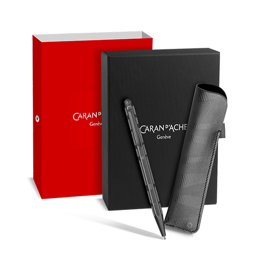 CARAN D'ACHE SET BOLÍGRAFO ECRIDOR BLACK LINES + ESTUCHE DE PIEL