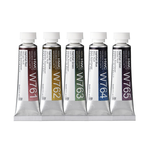 HOLBEIN ARTISTS' WATERCOLOUR NIGHTFALL COLOURS SET 5 X 5 ML TUBES