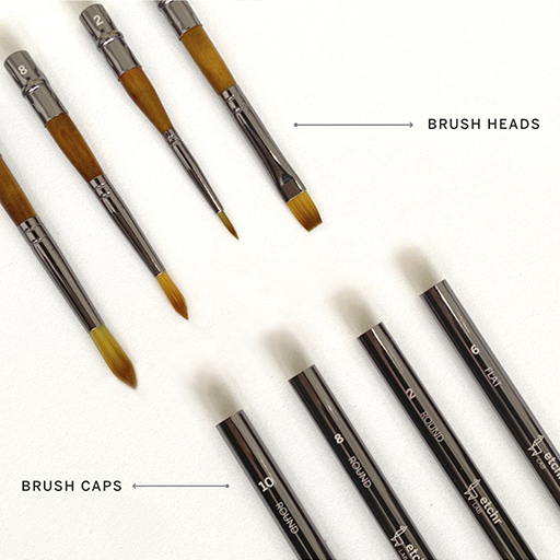 ETCHR TRAVEL BRUSH SET 4 SYNTHETISCHE REISEPINSEL - LIMITIERTE AUFLAGE