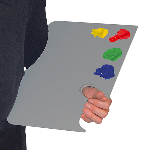 NEW WAVE EASY VIEW HAND HELD ARTIST PALETTE - GREY PLASTIC