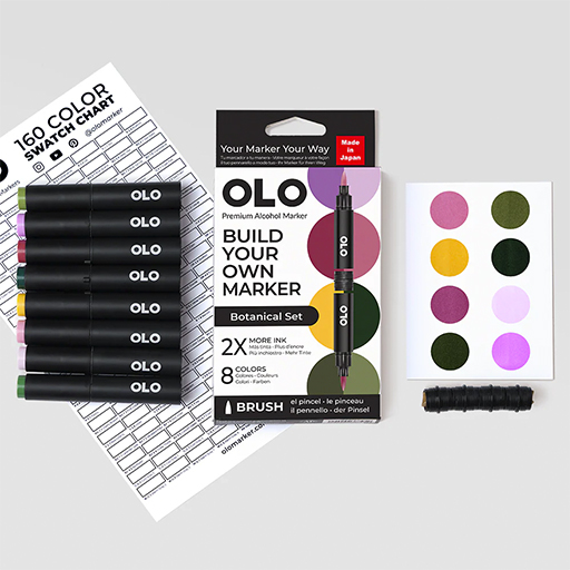 OLO SET BOTÁNICO 8 ROTULADORES PERSONALIZABLES