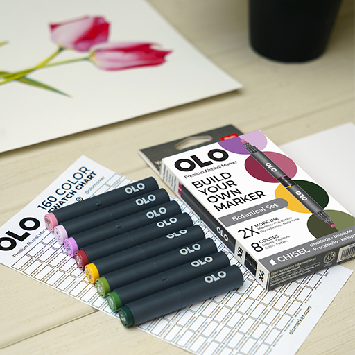 OLO SET BOTÁNICO 8 ROTULADORES PERSONALIZABLES