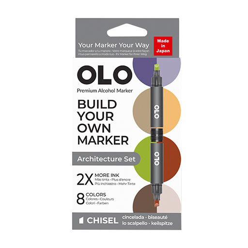 OLO ARCHITEKTUR SET 8 PERSONALISIERBARE MARKER