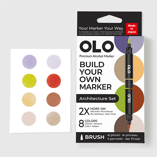 OLO ARCHITEKTUR SET 8 PERSONALISIERBARE MARKER