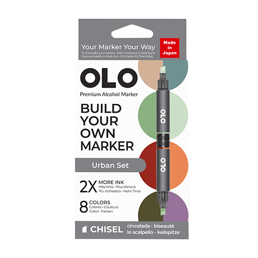 OLO SET URBAIN 8 MARQUEURS PERSONNALISABLES