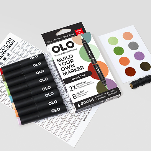 OLO SET URBAIN 8 MARQUEURS PERSONNALISABLES