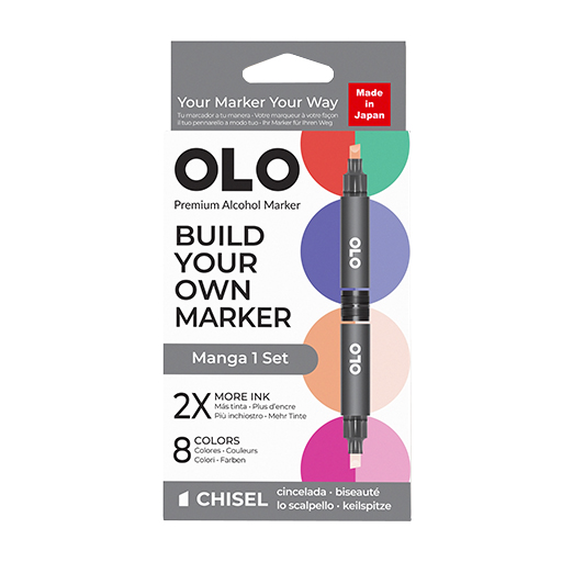 OLO SET MANGA 1 - 8 MARQUEURS PERSONNALISABLES