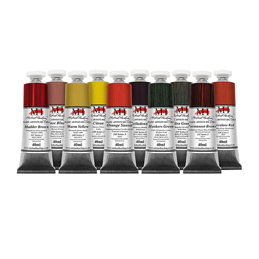 MICHAEL HARDING OIL PAINT WHITECHAPEL SELECTION SET OF 10 X 40 ML TUBES