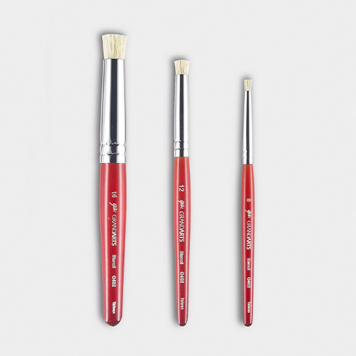 GRANDARTS STENCIL SHORT CYLINDRICAL BRUSH SHORT HANDLE SERIES G402