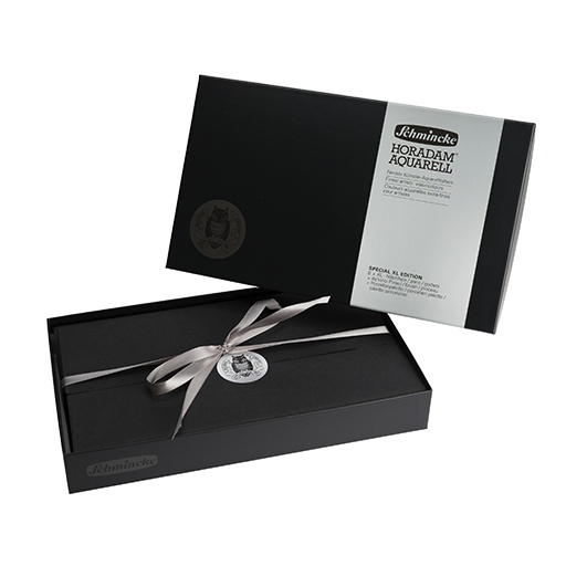 SCHMINCKE HORADAM AQUARELL WATERCOLOUR WOODEN BOX 8 SPECIAL XL PANS + BRUSH + PALETTE