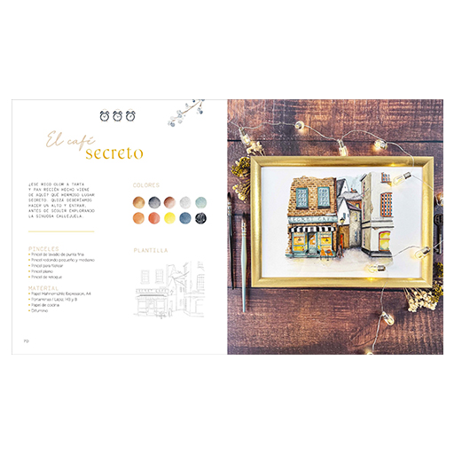 LIBRO (IN SPAGNOLO) - LUGARES SECRETOS A LA ACUARELA - 20 PROYECTOS PASO A PASO Y MUCHOS EJERCICIOS