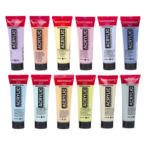 AMSTERDAM STANDARD SERIES ACRYLFARBEN SET - PASTELLTÖNE