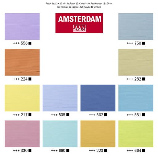 AMSTERDAM STANDARD SERIES ACRYLFARBEN SET - PASTELLTÖNE