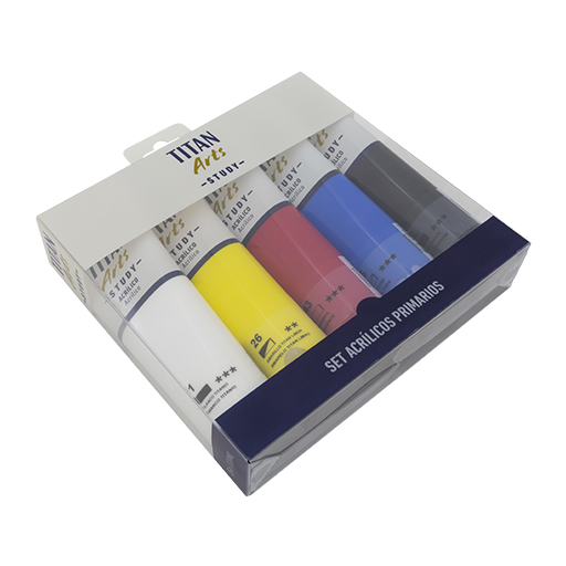 TITAN ARTS STUDY SET ACRILICI COLORI PRIMARI 5 X 120 ML