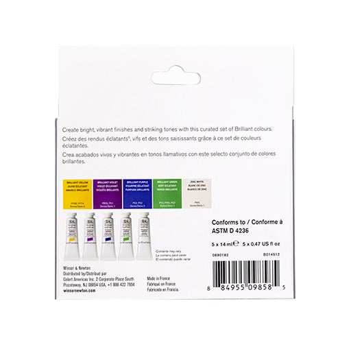 WINSOR & NEWTON DESIGNERS GOUACHE SET BRIGHT COLORS 5 TUBES 14 ML