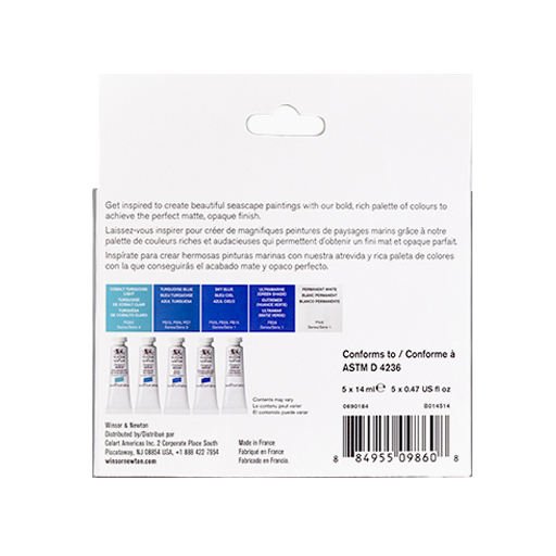 WINSOR & NEWTON DESIGNERS GOUACHE SET SEASCAPES 5 TUBES 14 ML