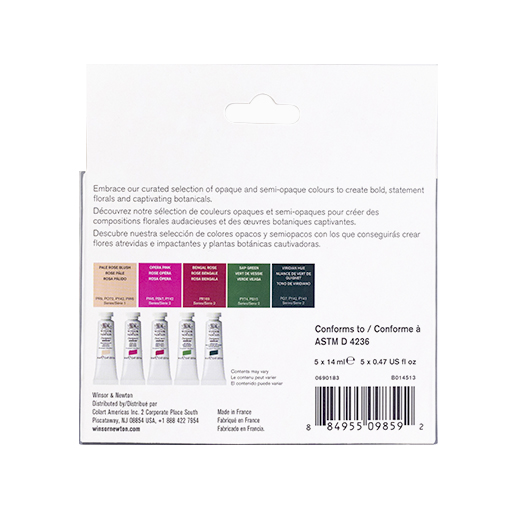 WINSOR & NEWTON DESIGNERS GOUACHE SET BOTANICAL COLORS 5 TUBES 14 ML