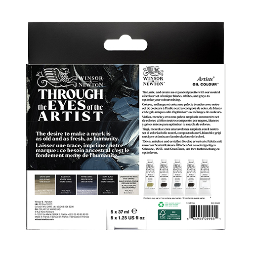 WINSOR & NEWTON ARTISTS' PEINTURE À L'HUILE SET COULEURS NEUTRES 5 TUBES 37 ML