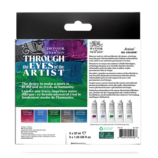 WINSOR & NEWTON ARTISTS' PEINTURE À L'HUILE SET COULEURS HISTORIQUES 5 TUBES 37 ML