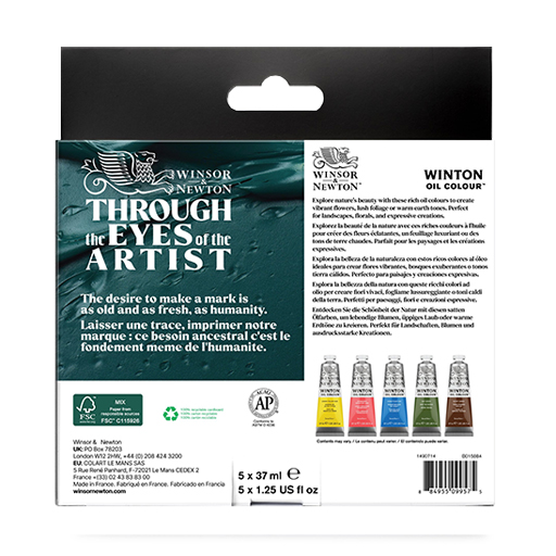 WINSOR & NEWTON WINTON ÖLFARBE SET BOTANISCHE FARBEN 5 X 37 ML TUBEN