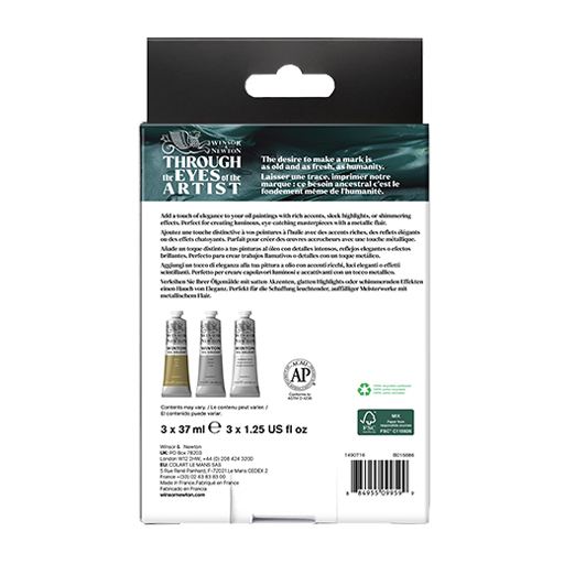 WINSOR & NEWTON COLORI AD OLIO WINTON SET COLORI METALLICI 3 TUBETTI 37 ML