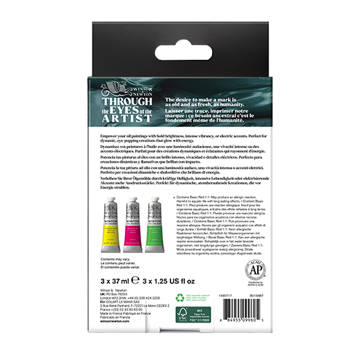 WINSOR & NEWTON COLORI AD OLIO WINTON SET COLORI FLUORESCENTI 3 TUBETTI 37 ML