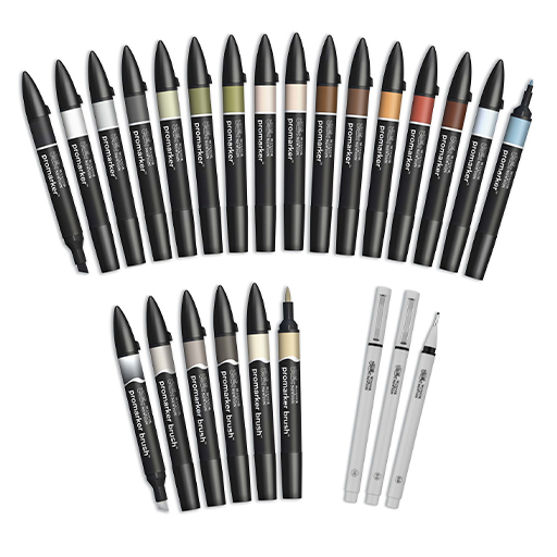 WINSOR & NEWTON PROMARKER SET DESIGN D'INTERNI 25 MARCATORI + ASTUCCIO