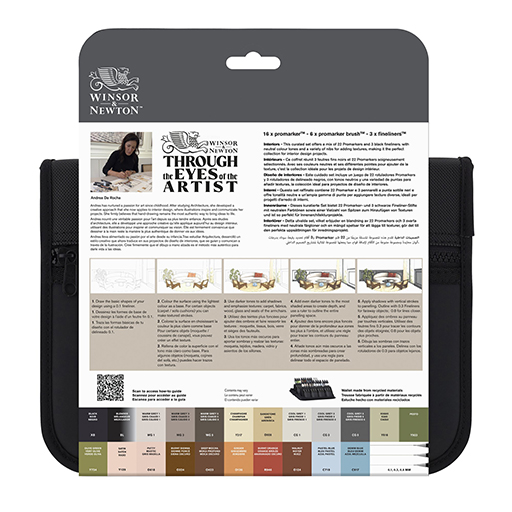 WINSOR & NEWTON PROMARKER SET DESIGN D'INTERNI 25 MARCATORI + ASTUCCIO