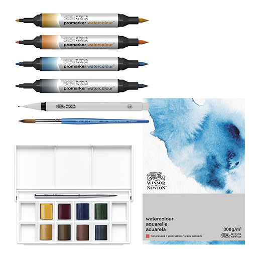 WINSOR & NEWTON MIXED MEDIA SET POUR PAYSAGES URBAINS
