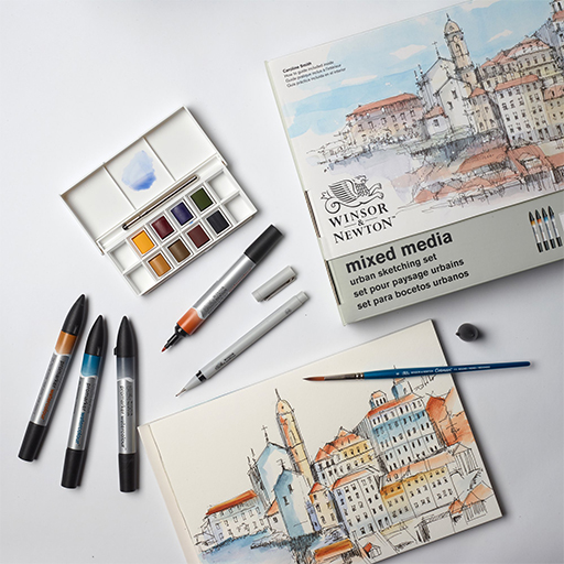 WINSOR & NEWTON MIXED MEDIA SET POUR PAYSAGES URBAINS