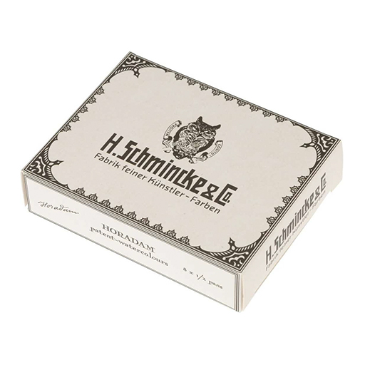 SCHMINCKE HORADAM RETRO WATERCOLOUR METAL BOX SET OF 8 HALF PANS