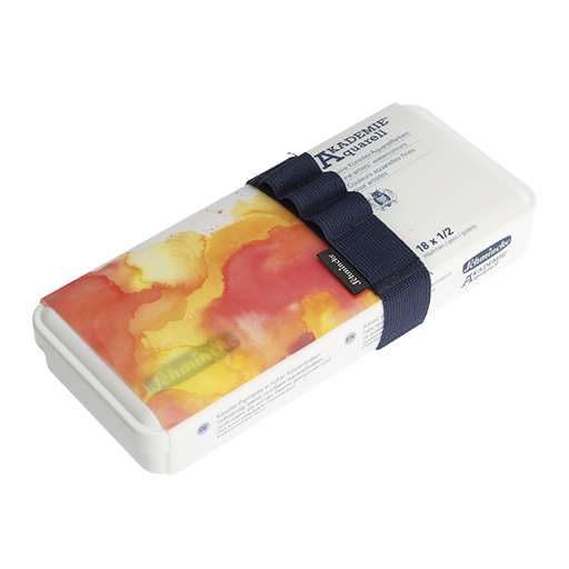 SCHMINCKE AKADEMIE AQUARELL KUNSTSTOFFKASTEN 18 HALBE NÄPFCHEN