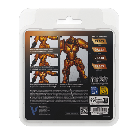 VALLEJO TRUE METALLIC METAL - IMPERIAL GOLD SET MIT 4 METALLIC ACRYLFARBEN