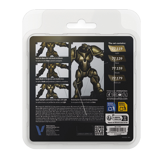 VALLEJO TRUE METALLIC METAL - GEALTERTES METALL SET MIT 4 METALLIC ACRYLFARBEN