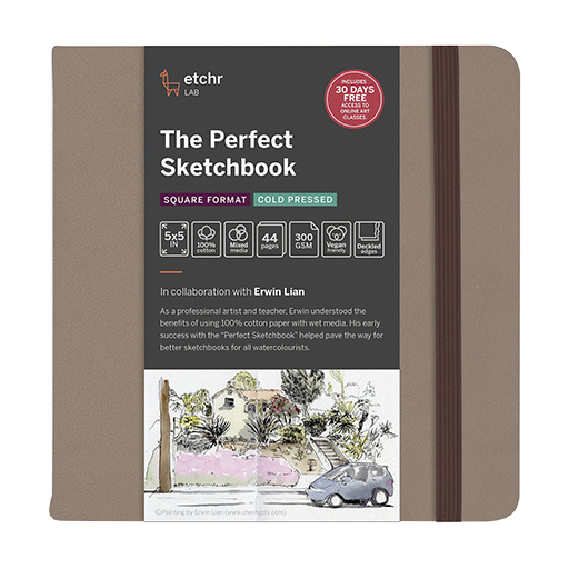 ETCHR THE PERFECT SKETCHBOOK - CARNET DE CROQUIS BORDS FRANGÉS 300 G 100 % COTON