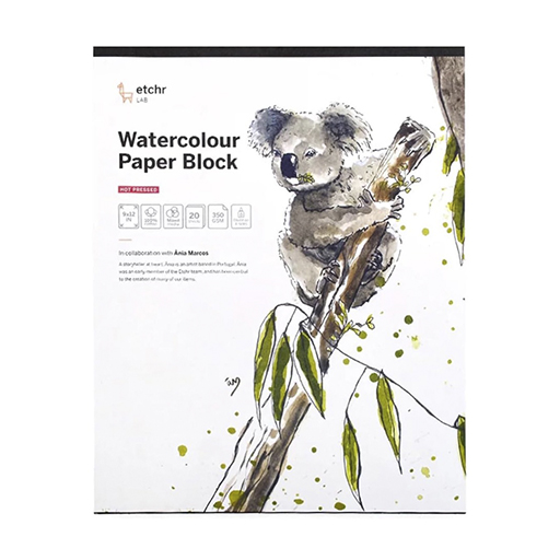 ETCHR WATERCOLOUR PAPER BLOCK - BLOC AQUARELLE 100 % COTON 350 G