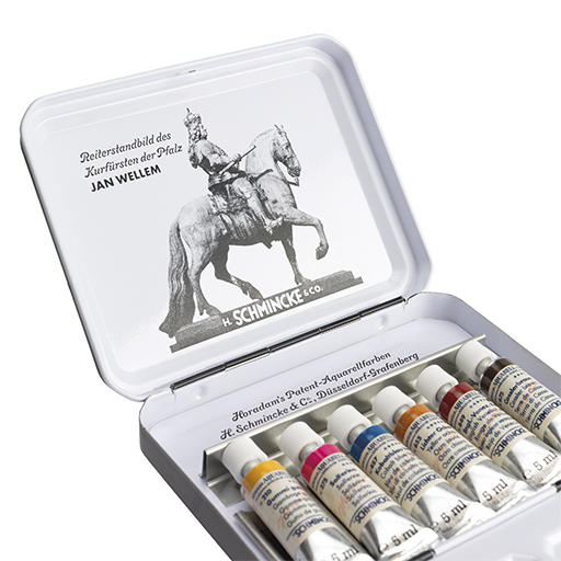 SCHMINCKE HORADAM RETRO JAN WELLEM REISESET - AQUARELL-METALLKASTEN 6 X 5 ML TUBEN