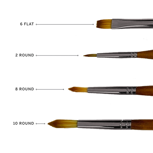 ETCHR TRAVEL BRUSH SET - ESTUCHE + 4 PINCELES SINTÉTICOS DE VIAJE - EDICIÓN LIMITADA ROJA