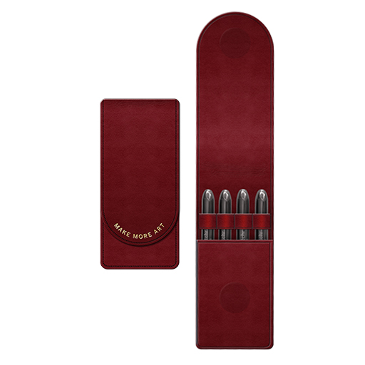 ETCHR TRAVEL BRUSH SET - ESTUCHE + 4 PINCELES SINTÉTICOS DE VIAJE - EDICIÓN LIMITADA ROJA