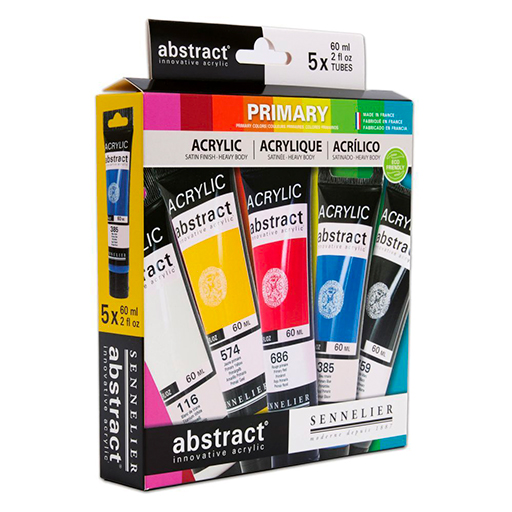 SENNELIER ABSTRACT PRIMARY SET - ACRILICI SATINATI DENSI 5 COLORI PRIMARI 60 ML
