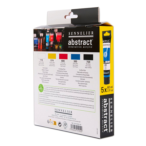 SENNELIER ABSTRACT PRIMARY SET - ACRILICI SATINATI DENSI 5 COLORI PRIMARI 60 ML