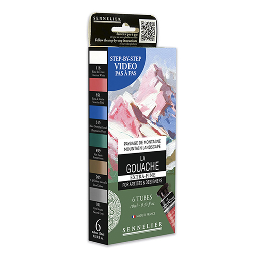 SENNELIER EXTRA FINE GOUACHE MOUNTAIN LANDSCAPE SET 6 X 10 ML TUBES